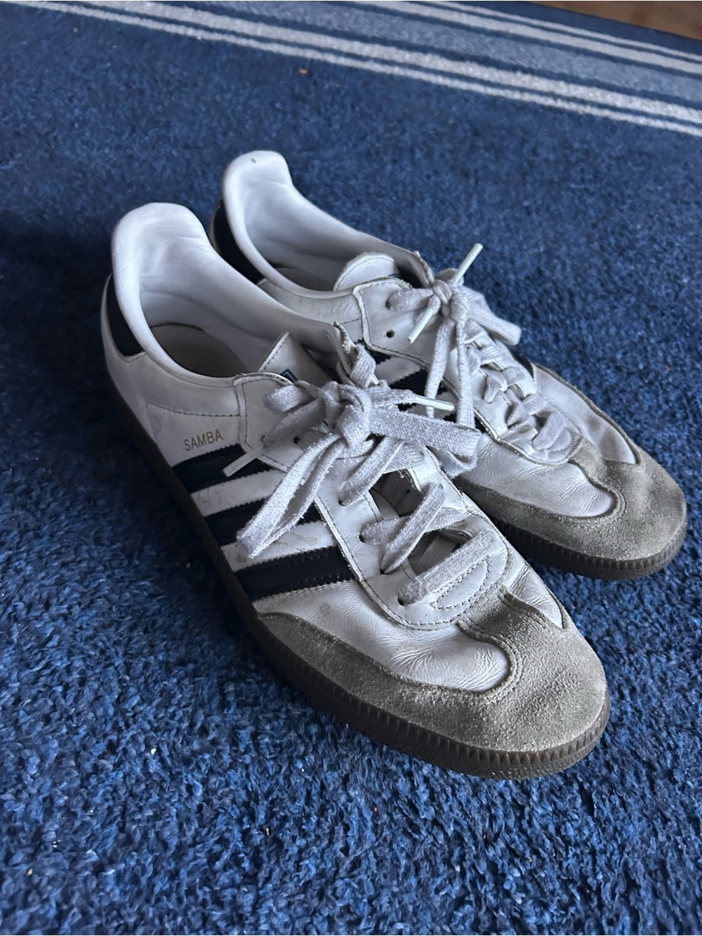 adidas Samba White with Black Stripes Men's Sneakers